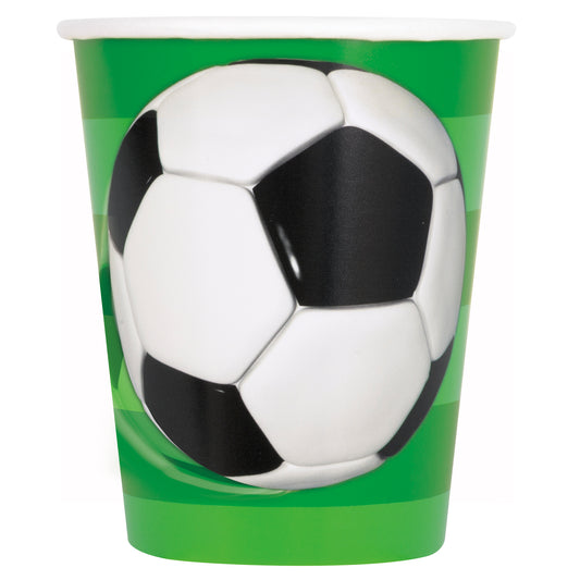 Vasos de papel Fútbol de 9 oz, 8 unidades