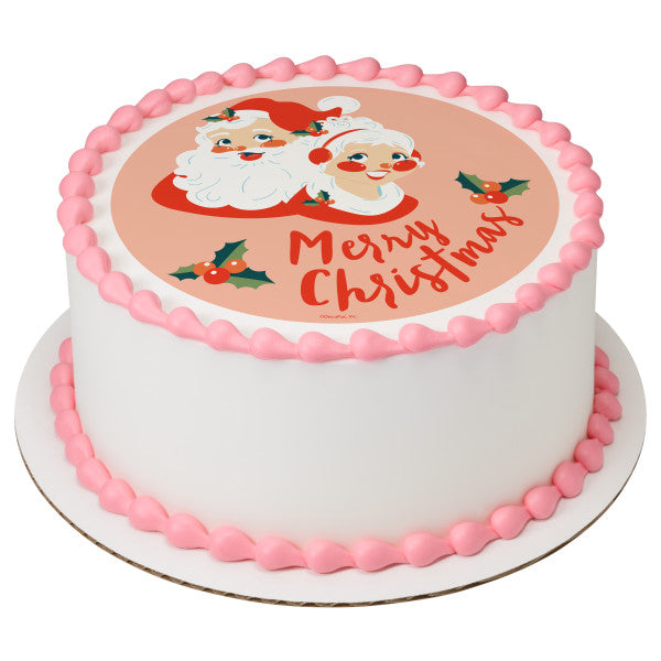 Merry Christmas Santa Edible Cake Topper Image