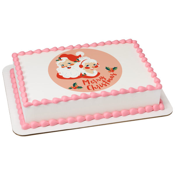 Merry Christmas Santa Edible Cake Topper Image