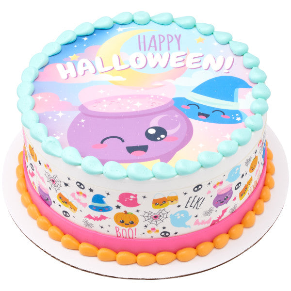 Imagen comestible para decoración de tarta de Halloween Cuties