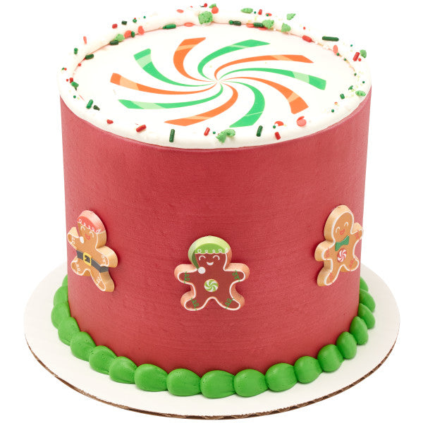 Peppermint Candy Edible Cake Topper Image