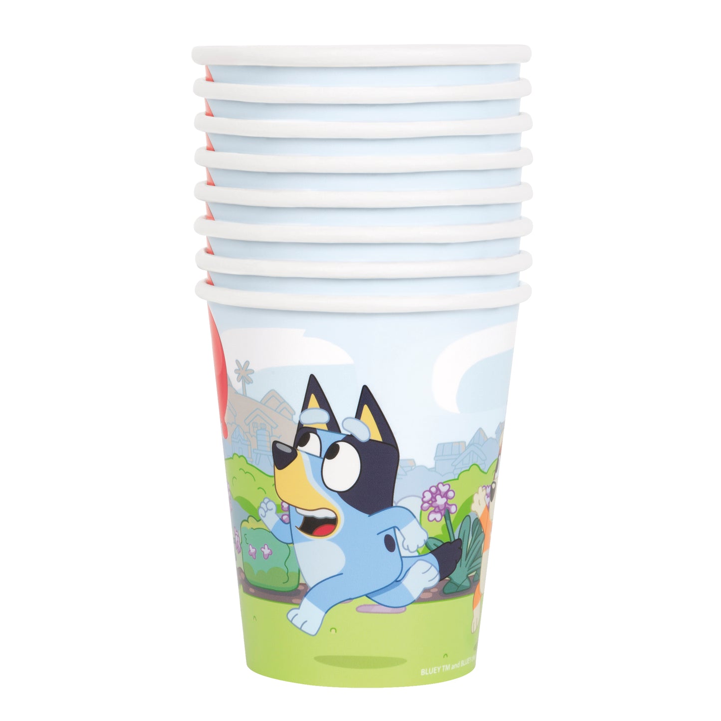 Vasos de papel Bluey de 9 oz, 8 unidades