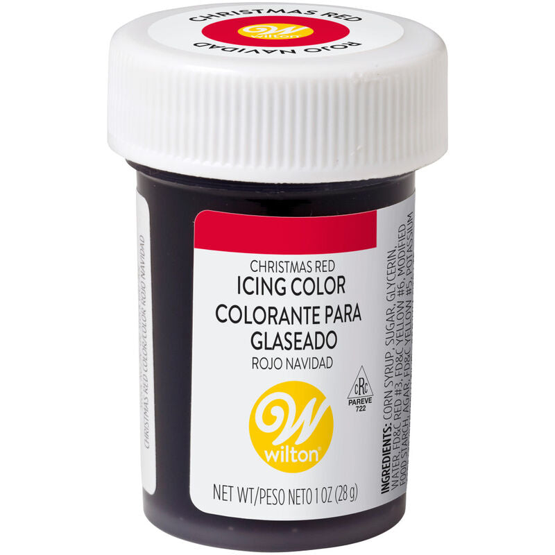 Colorante alimentario en gel rojo navideño, 1 oz 