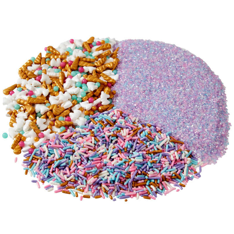 3-Cell Unicorn Sprinkles Mix with Turning Lid, 7.76 oz.