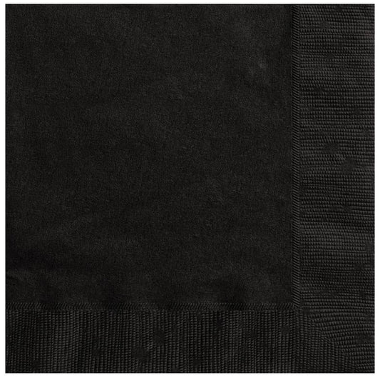 Midnight Black Solid Luncheon Napkins, 20ct