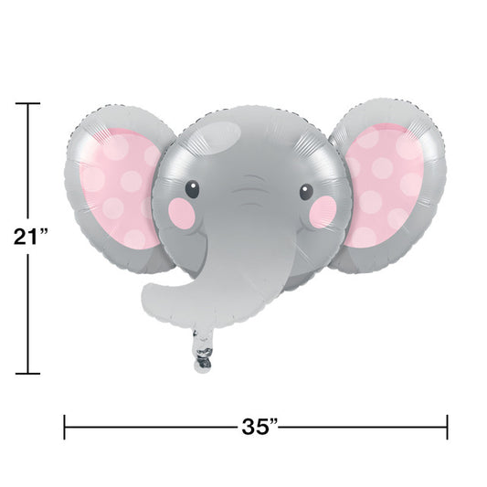 Globo Metálico Elefante Encantado Rosa