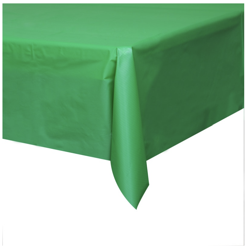 Emerald Green Solid Rectangular Plastic Table Cover, 54