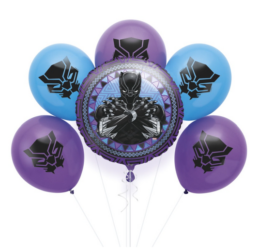 Kit de globos de látex y aluminio de Pantera Negra, 6 piezas