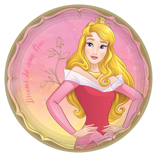 ©Disney Princess Round Plates, 9" - Aurora, 8ct