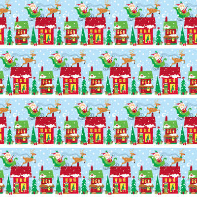 Papel de regalo colorido de Papá Noel 30" x 5 pies