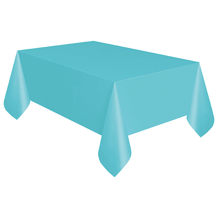 Terrific Teal Rectangular Plastic Table Cover, 54" x 108"