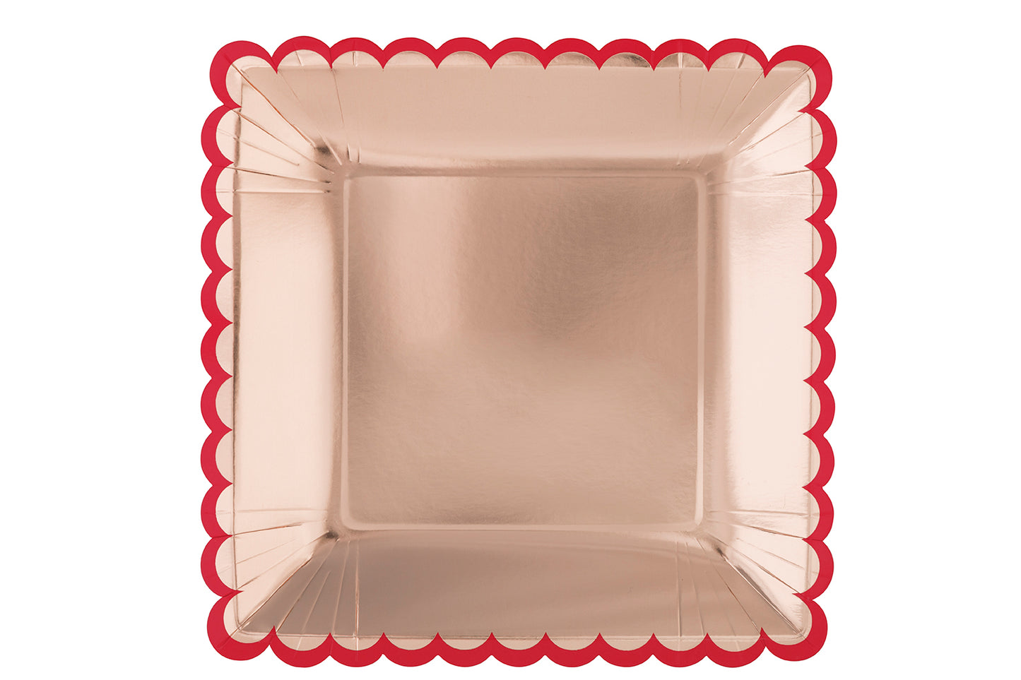 Lovely Galentine Scalloped Edge 10" Square Plates, 8ct