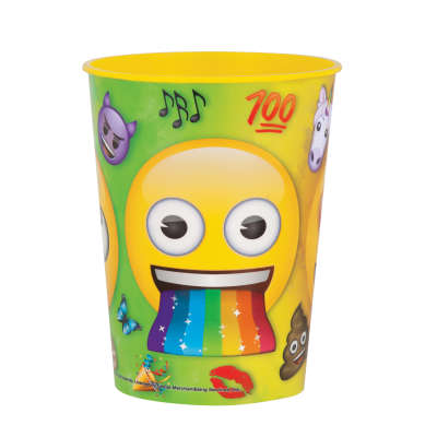 Vaso de plástico Rainbow Fun Emoji de 16 oz, 1 unidad