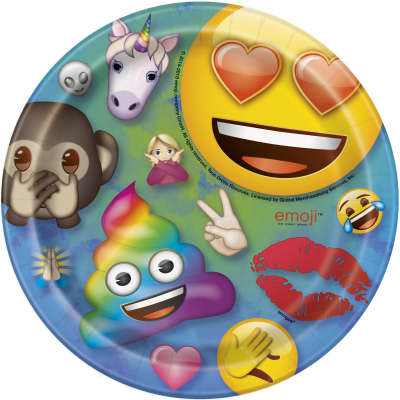 Platos Rainbow Fun Emoji de 7", 8 unidades