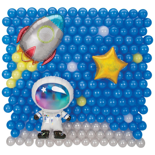 Kit de fondo para globos de látex y aluminio espacial