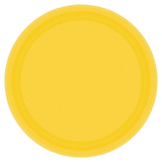 Yellow Sunshine Paper Plates, 9"