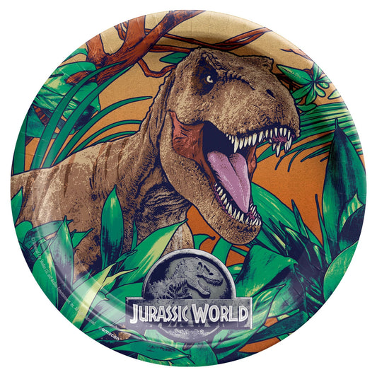 Jurassic World Into The Wild Platos redondos de 9 pulgadas, 8 unidades