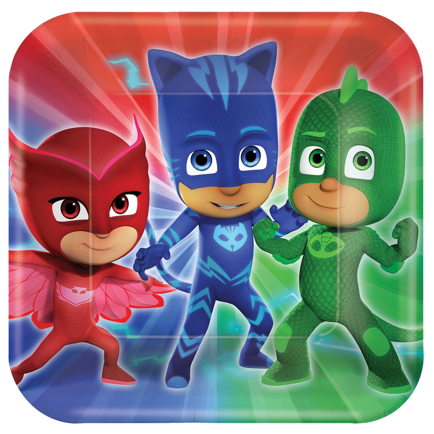 PJ Masks Square Plates, 9"