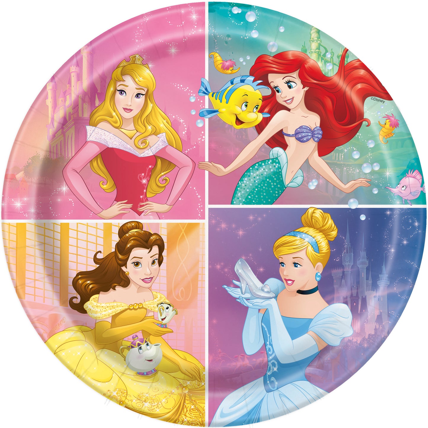 8 platos de 9 pulgadas de princesas de Disney