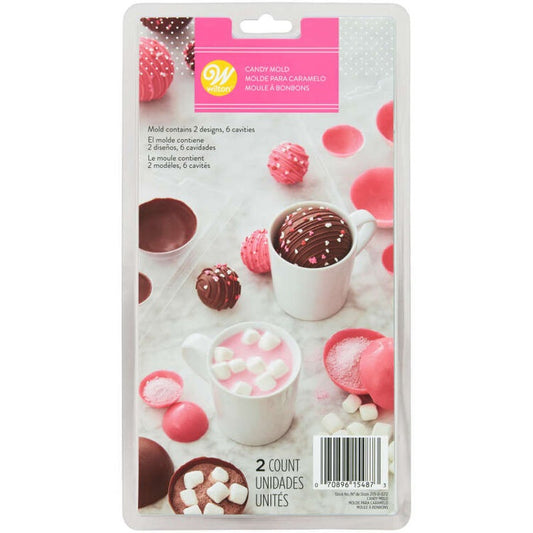 Valentine's Day Hot Cocoa Bomb Plastic Candy Mold, 6-Cavity