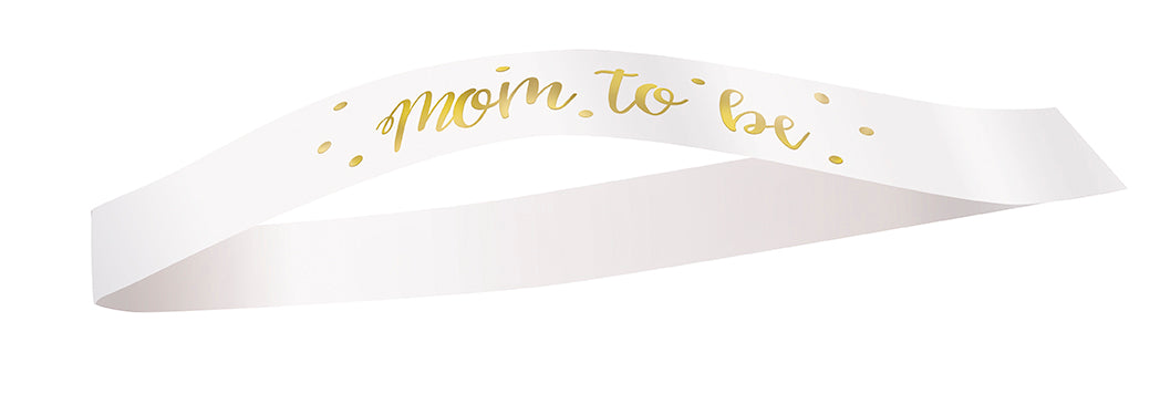 Gold Foil "Mom to Be" Satin Sash, 1ct