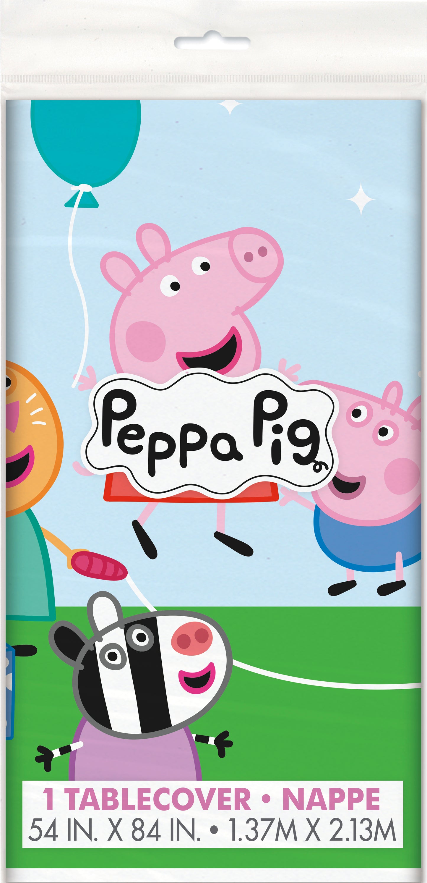 Peppa Pig Mantel rectangular de plástico, 54" x 84", 1 unidad