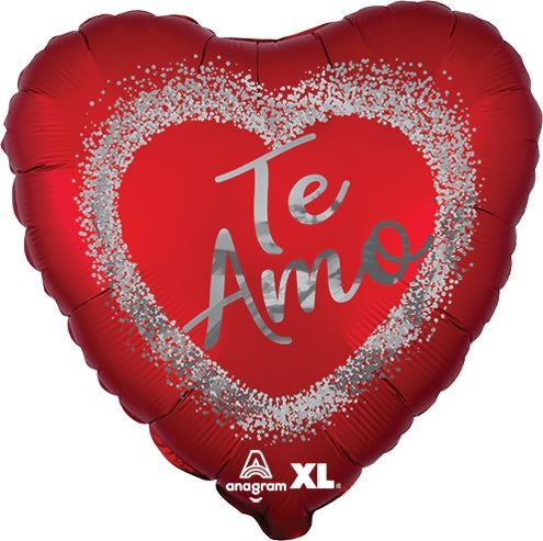 Satin Te Amo Red Burst 18" Mylar Balloon