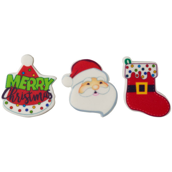 Merry Christmas Assortment Sweet Décor® Printed Edible Decorations