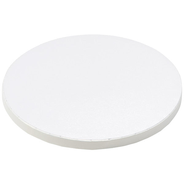 Cake Board 14" Round White Foil 0.5" Thick