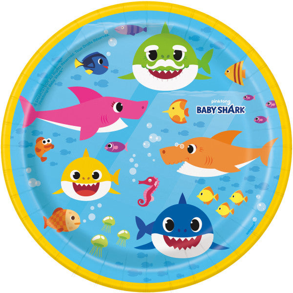 Baby Shark 7" Plates, 8ct