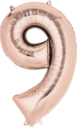 Anagram 34" Numeral 9 Balloon - Rose Gold