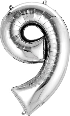 Anagram 34" Silver Numeral 9 Balloon