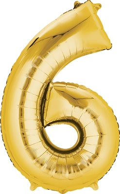 Anagram 34" Numeral 6 Balloon - Gold