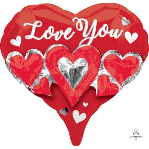 Three Times The Love 18" Foil Balloon, 1ct