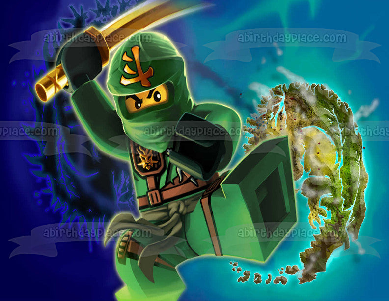 Ninjago verde Lloyd Garmadon espada comestible decoración para tarta imagen ABPID00199 