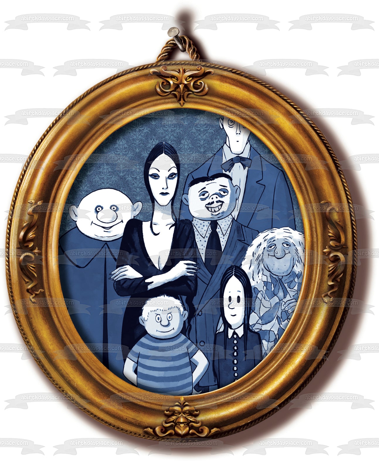 Imagen comestible para tarta de la familia Addams Gomez Wednesday Morticia Uncle Fester ABPID00205 