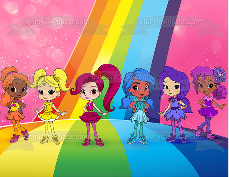 Rainbow Rangers Rosie Redd Bonnie Blueberry Indigo Allfruit Anna Banana Mandarin Orange Pepper Mintz Lavender Laviolette Edible Cake Topper Image ABPID00217