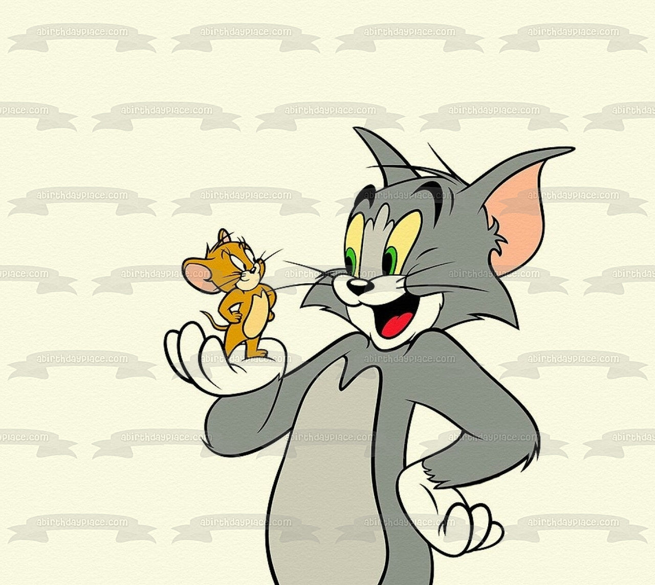 Tom and Jerry Tom Holding Jerry Edible Cake Topper Image ABPID00293