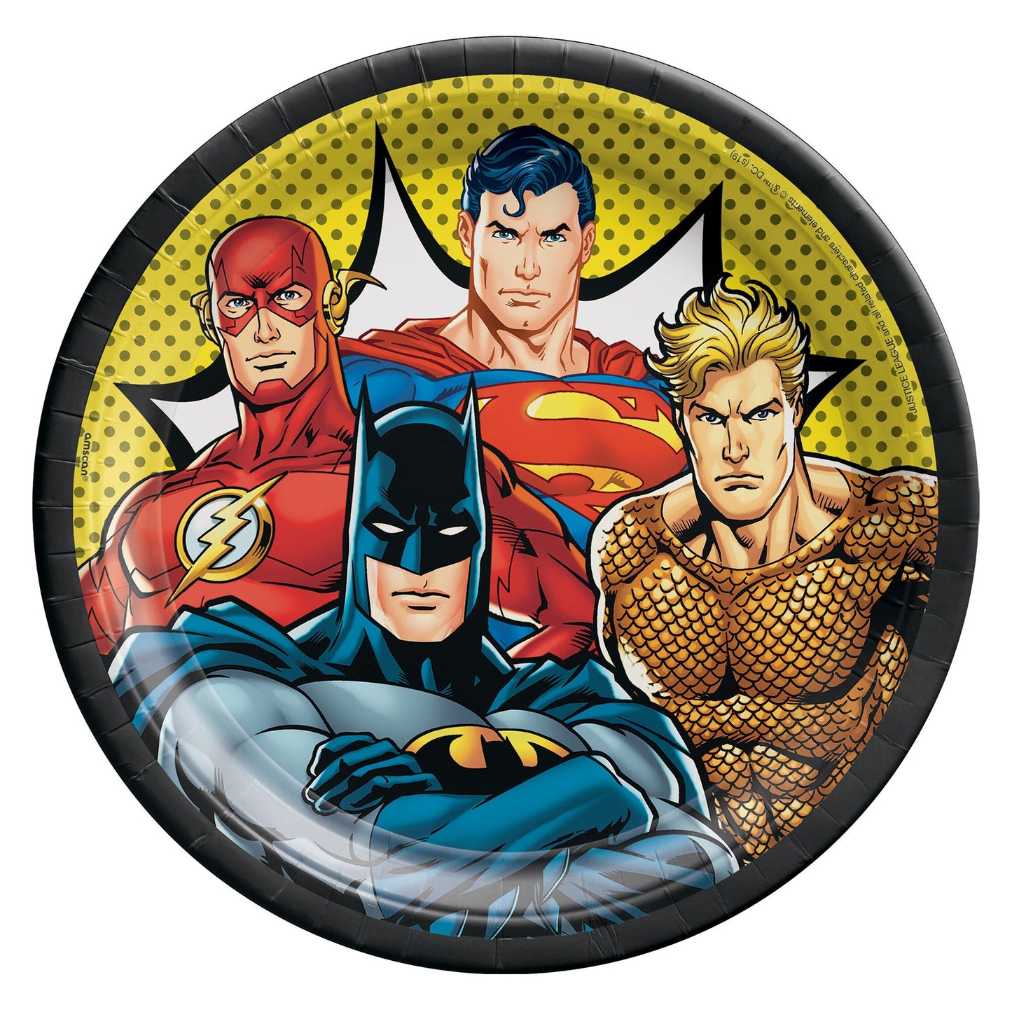 Platos redondos de 9" de Justice League Heroes Unite™, 8 unidades