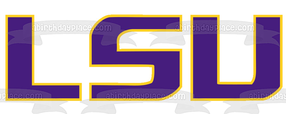 Imagen comestible para tarta con logotipo de LSU Tigers y Lady Tigers, equipos atléticos de la Universidad Estatal de Luisiana, ABPID00414 