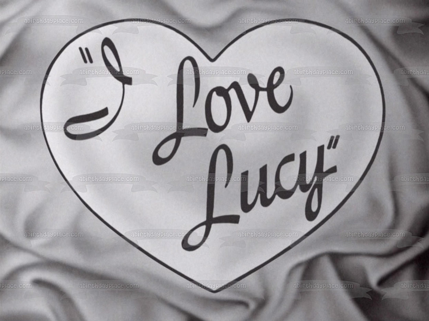 Amo a Lucy Lucille Ball Ricky con un corazón Imagen comestible para decoración de torta ABPID00444 