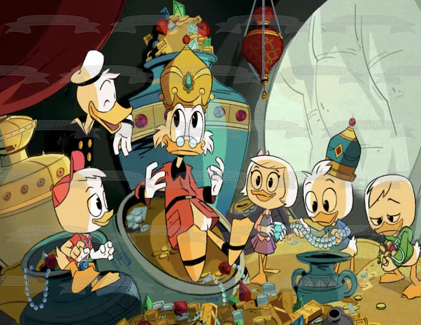 Ducktails Scrooge McDuck Huey Dewey y Louie Duck Imagen comestible para decoración de tarta ABPID00454 