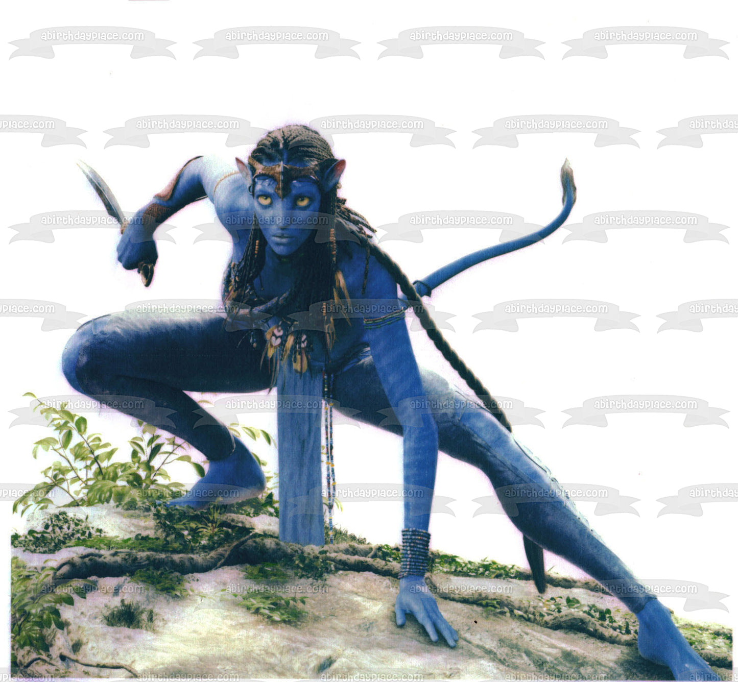 Avatar Movie Neytiri Crouching with a  Knife Edible Cake Topper Image ABPID00509