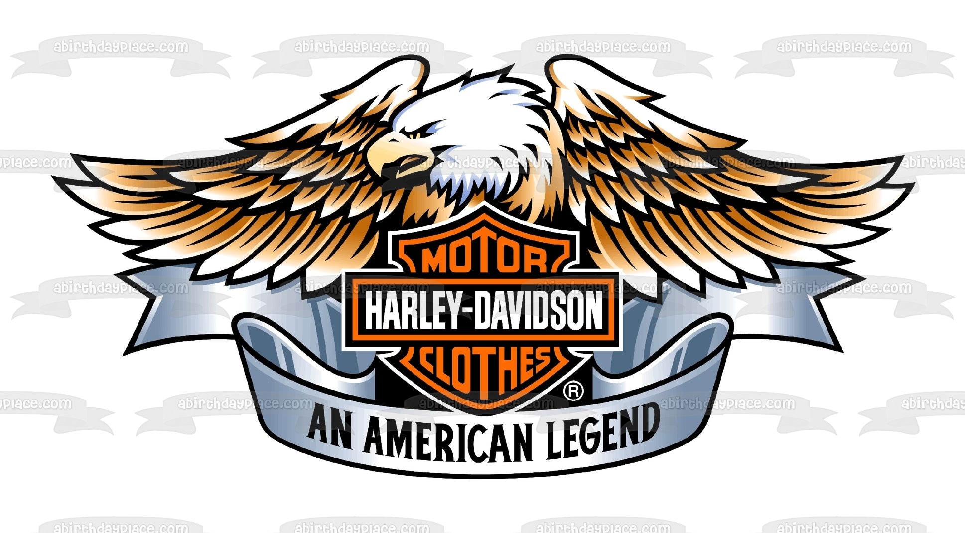 Harley Davidson Eagle An American Legend Edible Cake Topper Image ABPID00517