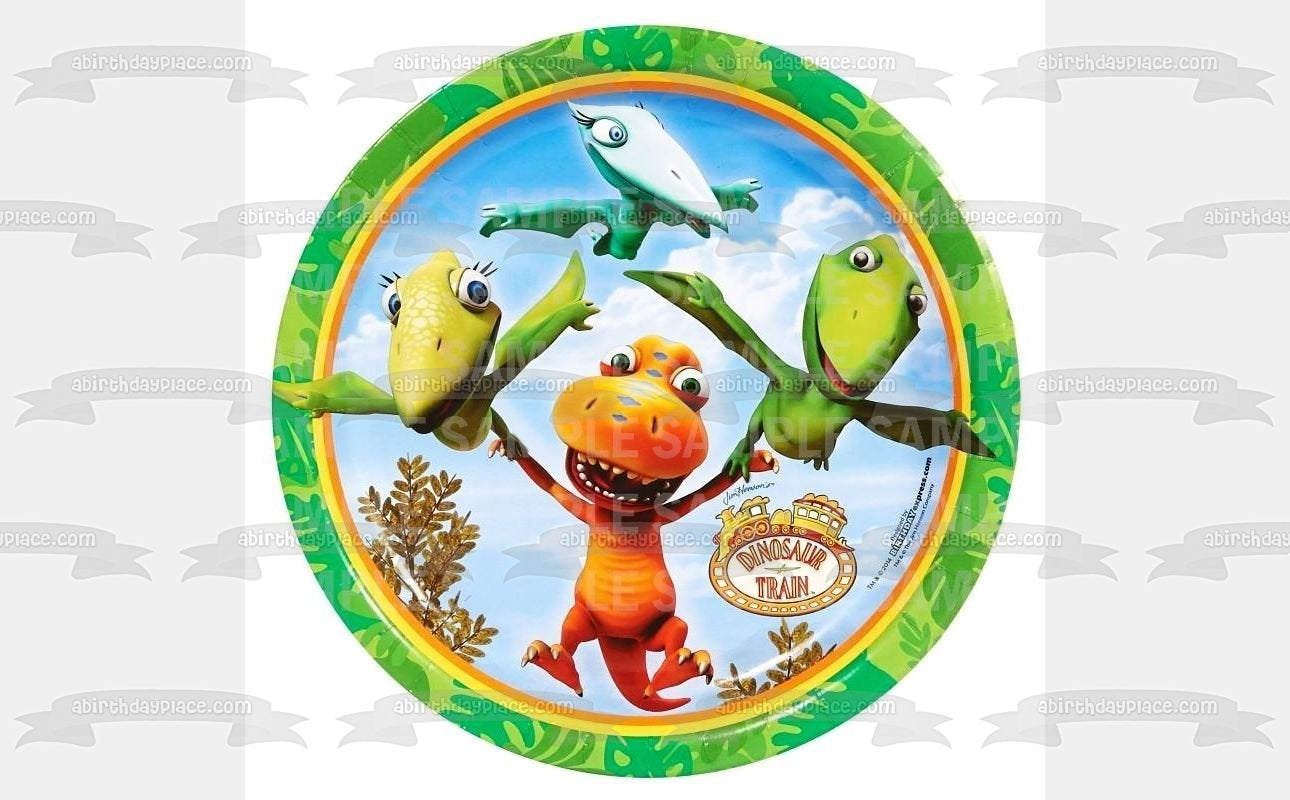 Dinosaur Train Buddy Tiny Mr. Pteranodon and Mrs. Pteranodon Flying Edible Cake Topper Image ABPID00558