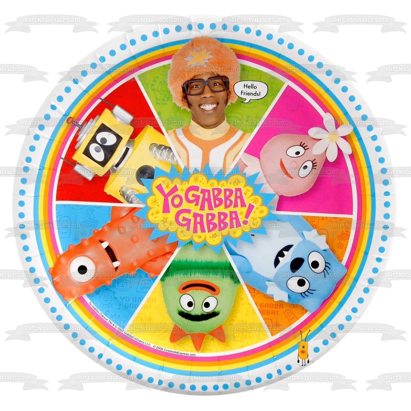 Yo Gabba Gabba! Hello Friends Toodee Muno and Brubee Edible Cake Topper Image ABPID00569