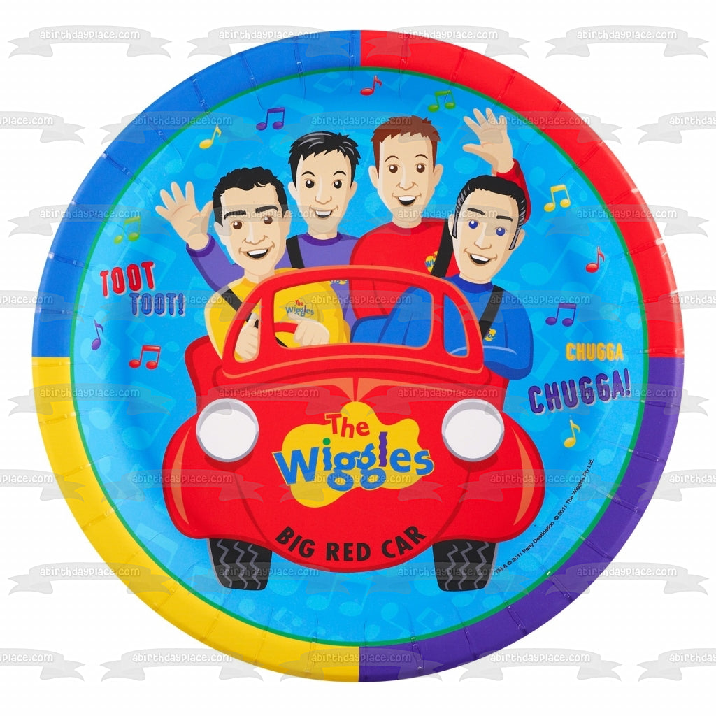 The Wiggles Greg Anthony Murray Jeff Big Red Car Edible Cake Topper Image ABPID00621