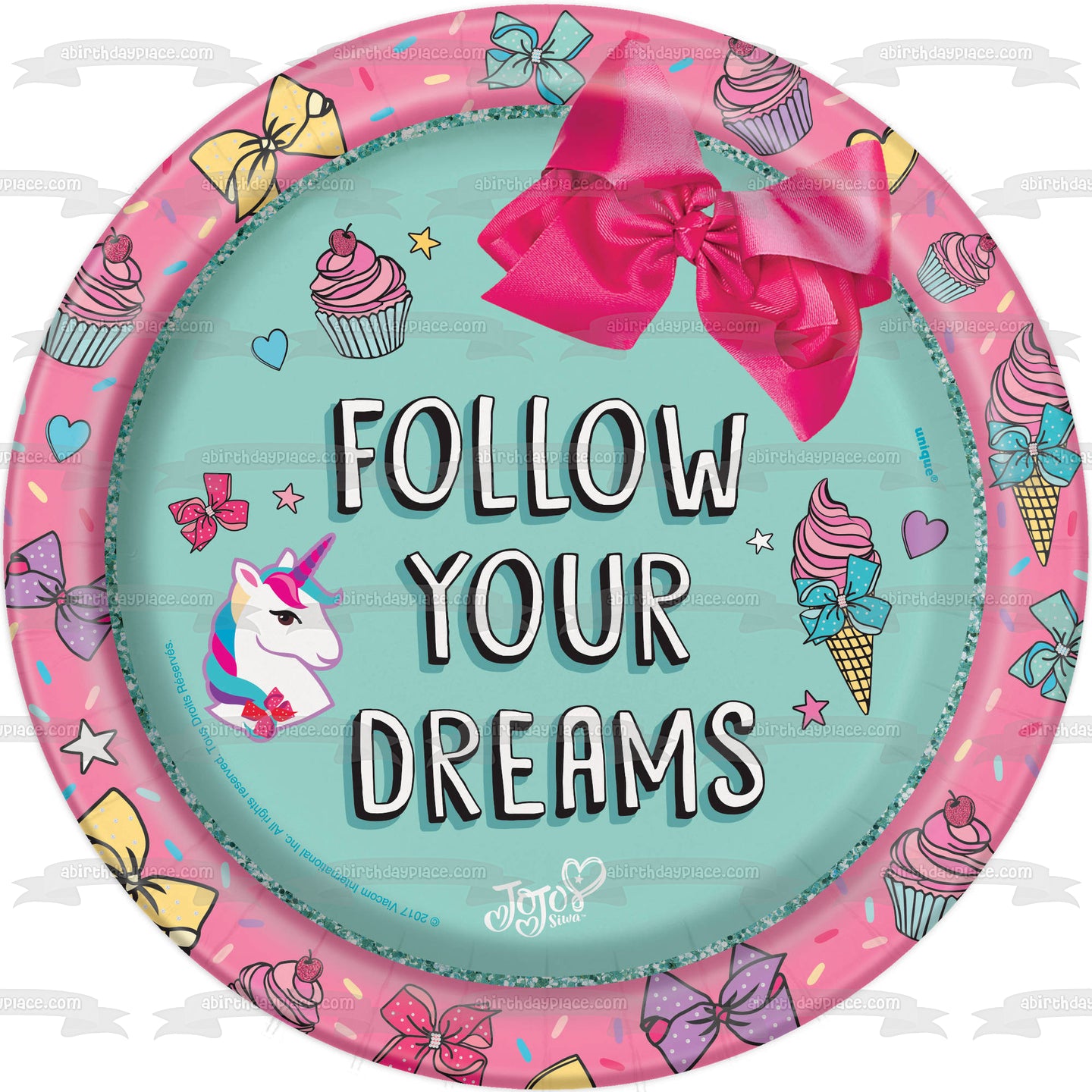 Jojo Siwa Follow Your Dreams Edible Cake Topper Image ABPID00634