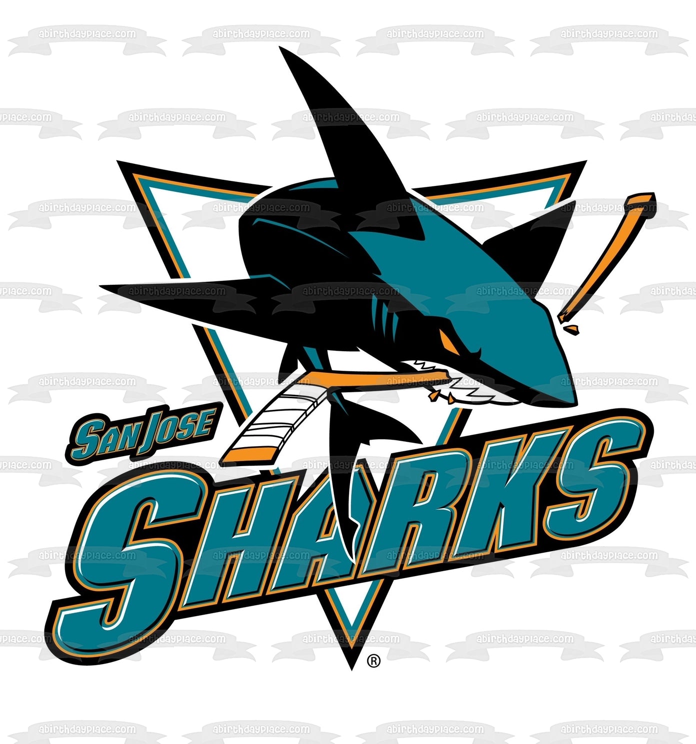 San Jose Sharks Ice Hockey Team Logo Edible Cake Topper Image ABPID00740