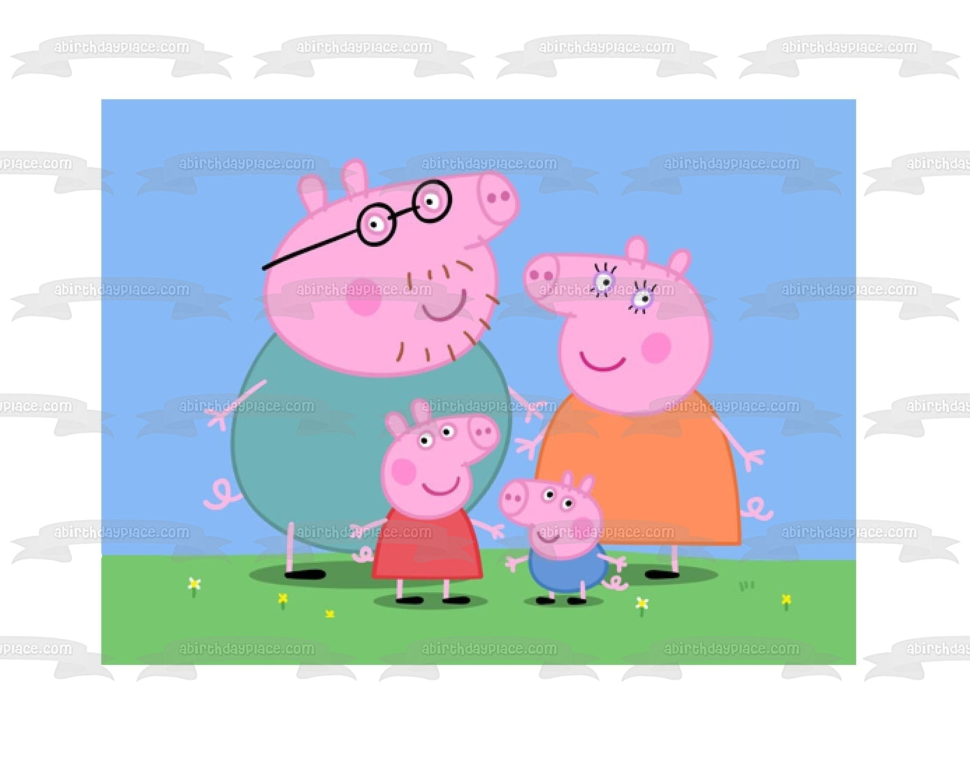 Peppa Pig Mamá Papá George Adorno comestible para tarta Imagen ABPID00802 